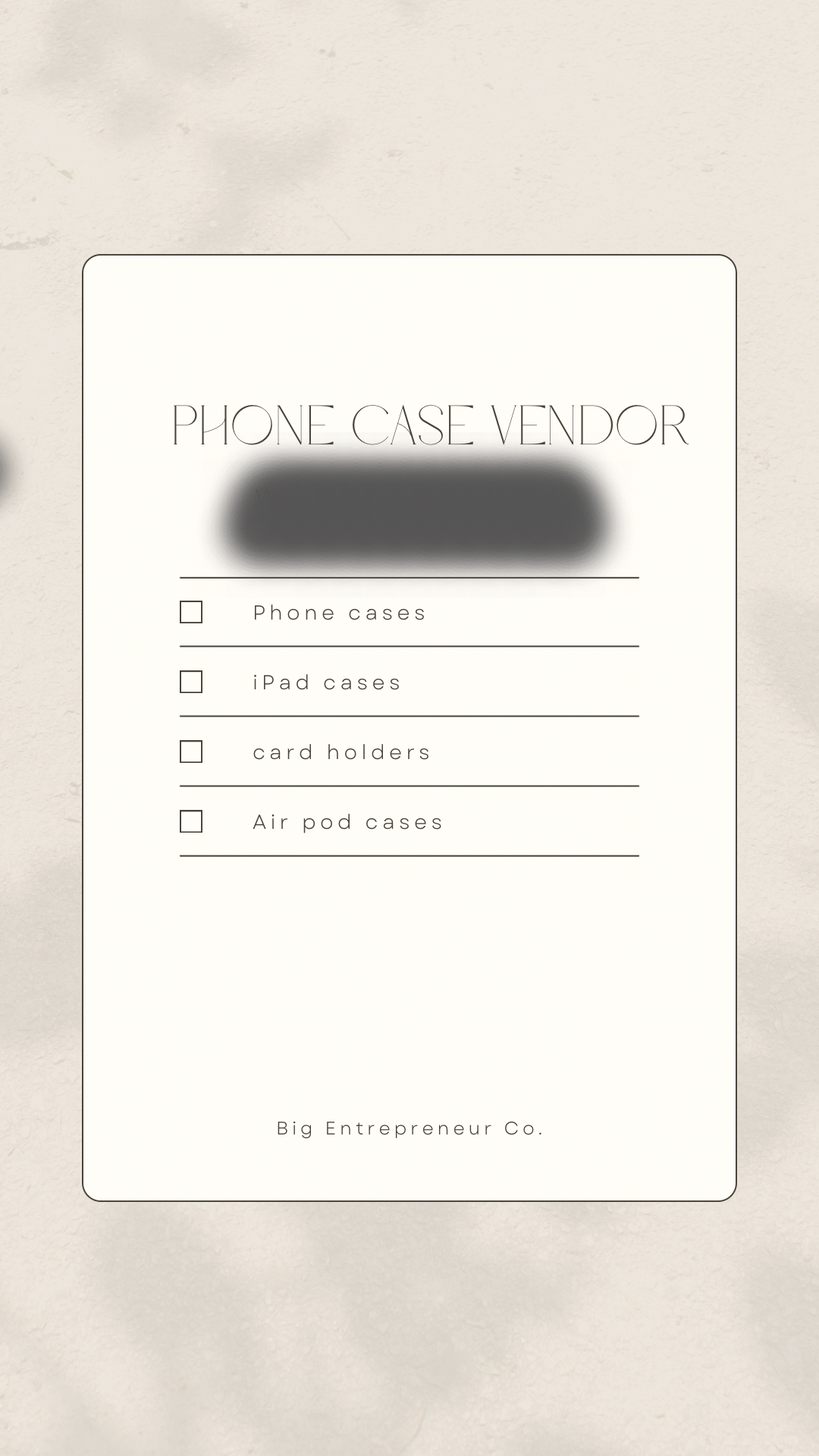 Phone case vendor